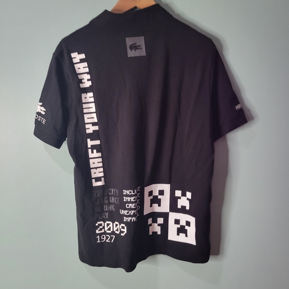 Minecraft X Lacoste Loose Fit Craft Your Way Graphic Polo Shirt Size XS - Picture 2 of 3